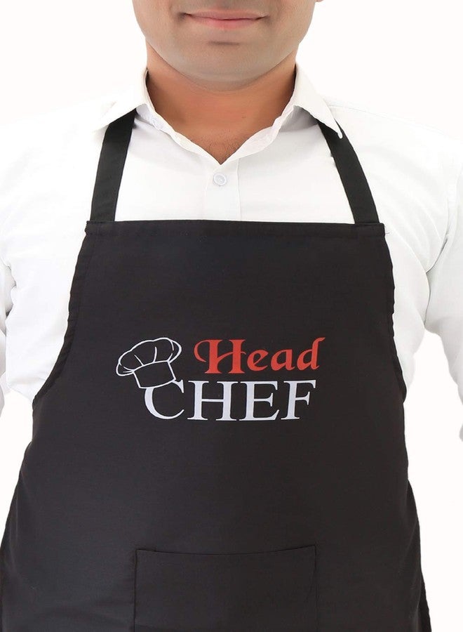 Switchon Polyester Printed Free Size Chef's Cooking Kitchen waterproof Apron for Men -Black 23x30 inch (57x77cm) - Image 3